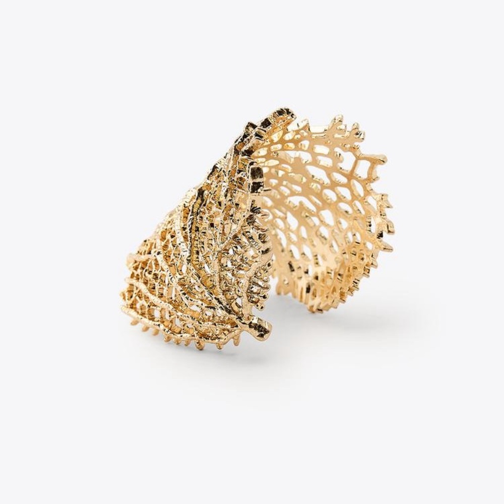 NWOT Zara Golden Solid Metal Coral-Shaped Bangle/Bracelet. - Picture 4 of 9